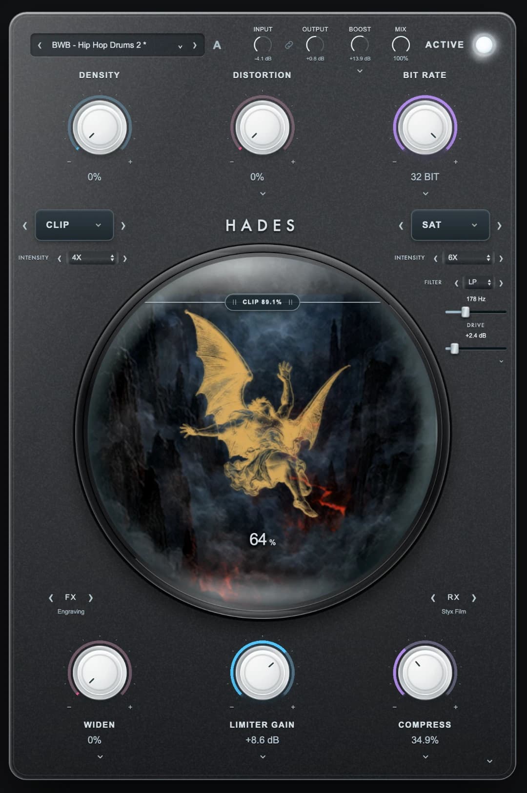 Full HADES interface in its darker underworld state