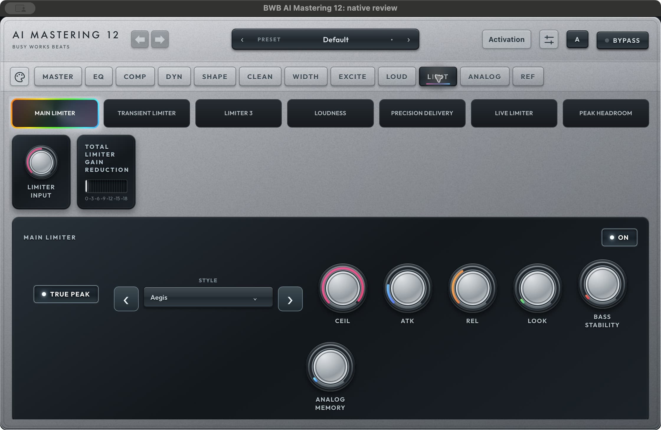 Drive the limiter chain directly. in AI Mastering 12