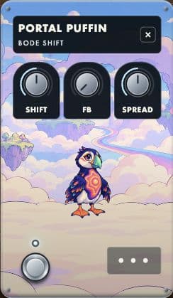 Bode shift guitar pedal with its full artwork, controls and footswitch