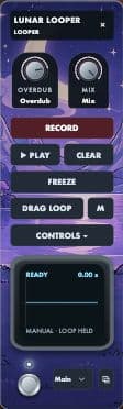 Looper guitar pedal with its full artwork, controls and footswitch
