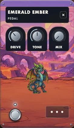 Distortion pedal guitar pedal with its full artwork, controls and footswitch