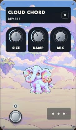 Reverb guitar pedal with its full artwork, controls and footswitch