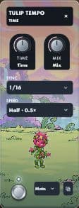 Time guitar pedal with its full artwork, controls and footswitch