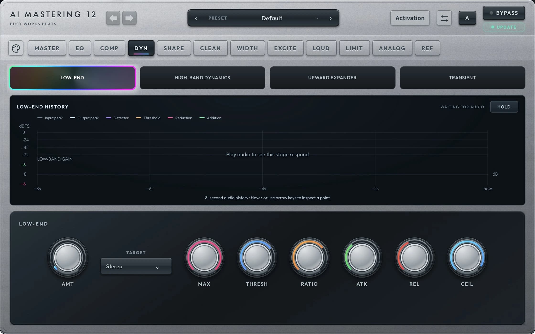 AI Mastering 12 DYN module interface