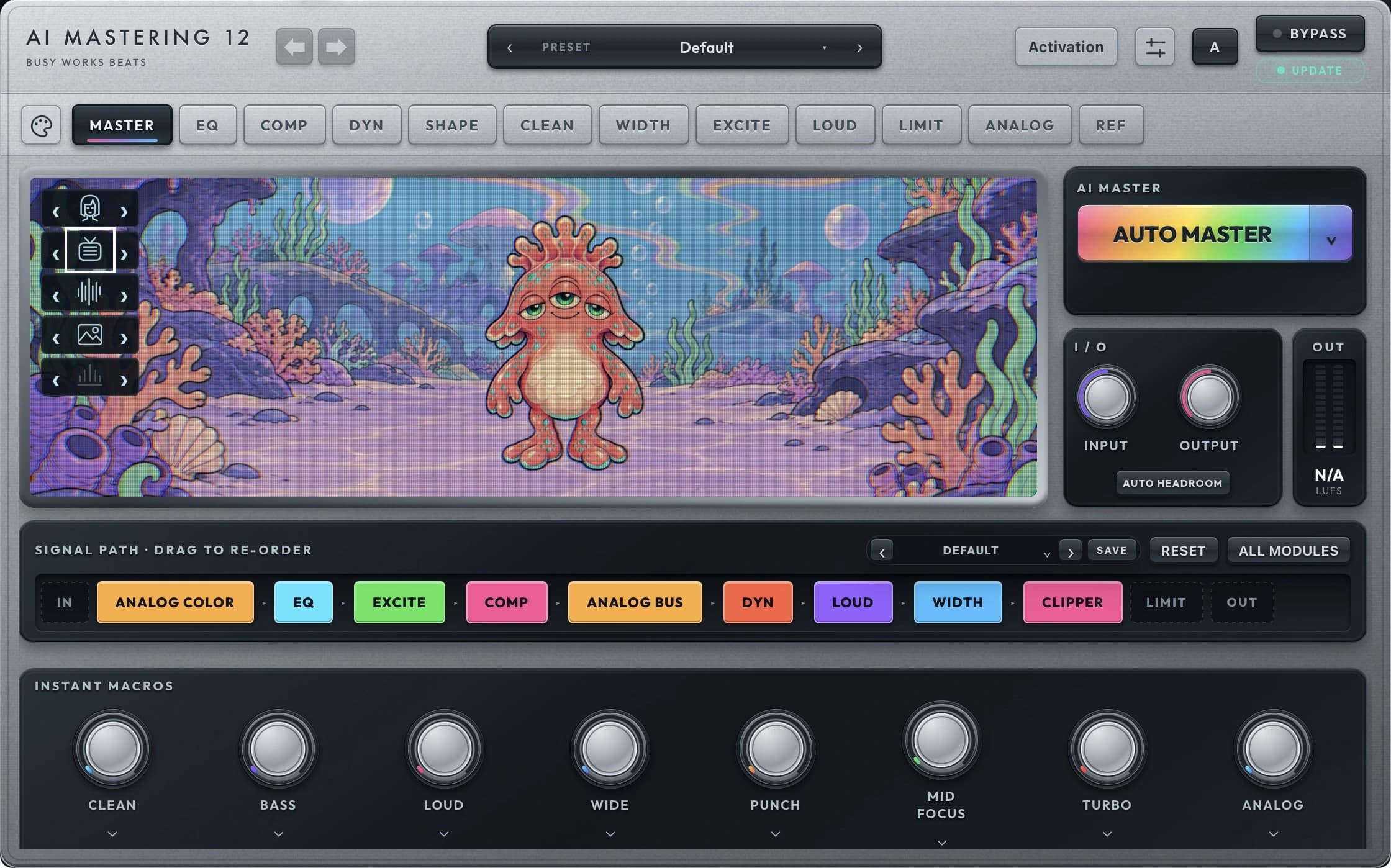 AI Mastering 12 Auto Master, instant macros and editable mastering chain