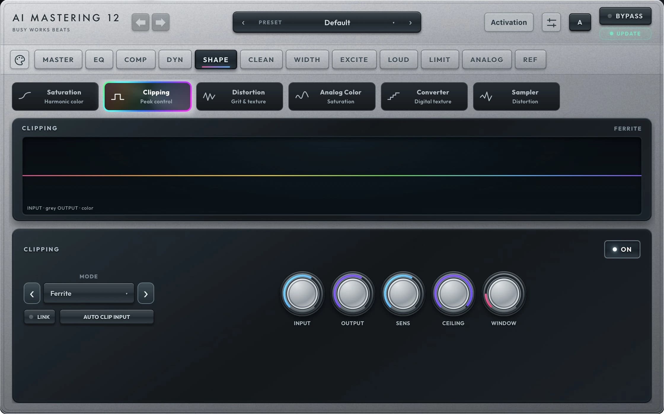 AI Mastering 12 SHAPE module interface