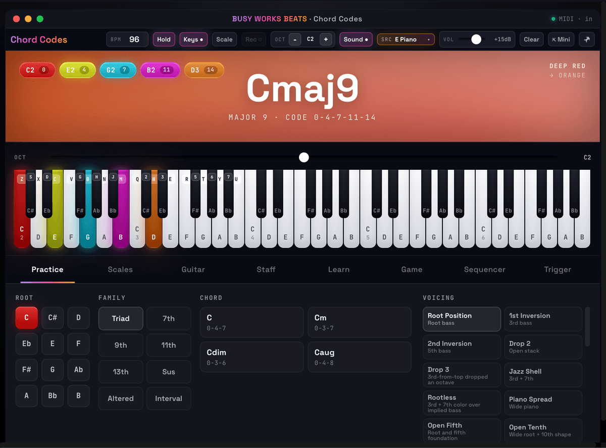 Busy Works Beats Chord Codes