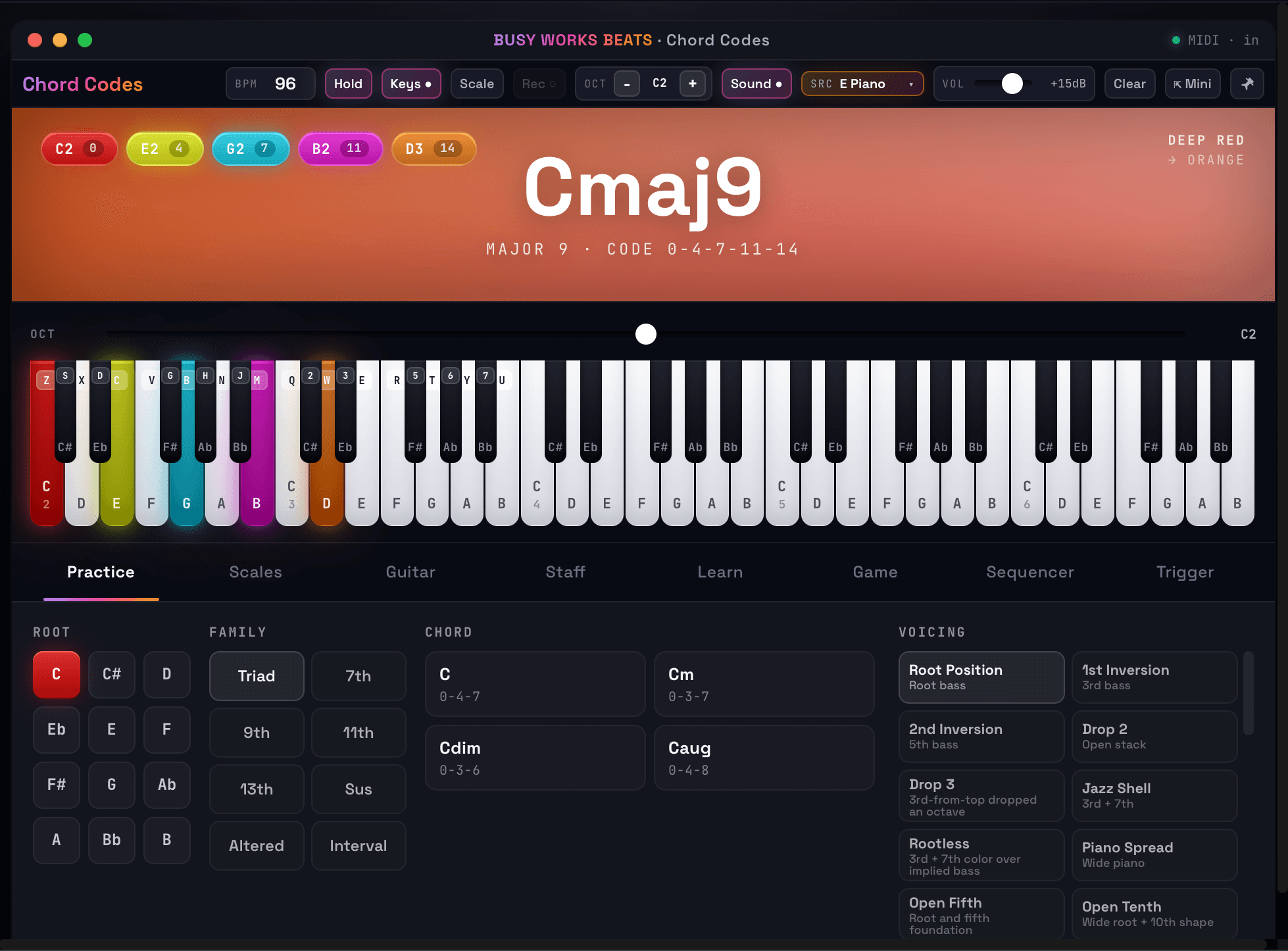 Busy Works Beats Chord Codes